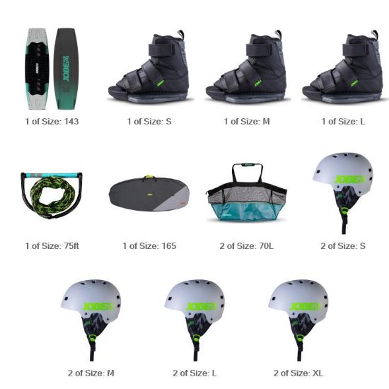 JOBE SPORTS - EPIC PROLIX WAKEBOARD BUNDLE BLACK TURQUIOSE 143-1