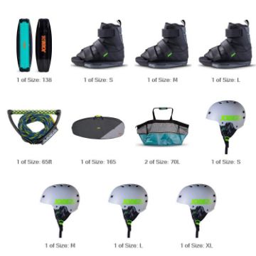 JOBE SPORTS - EPIC LOGO WAKEBOARD BUNDLE BLACK TURQUIOSE 138-1