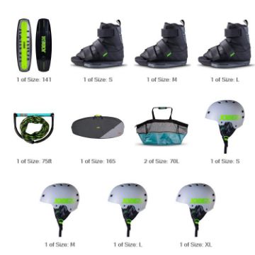 JOBE SPORTS - EPIC VANITY WAKEBOARD BUNDLE BLACK TURQUIOSE 141-1