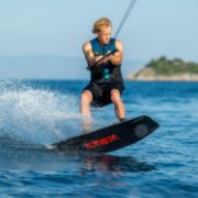 JOBE SPORTS - PREMIER LOGO WAKEBOARD BUNDLE BLACK TURQUIOSE 138-6