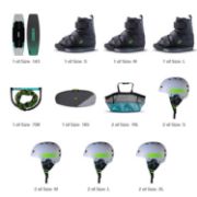 YACHT TOYS - EPIC PROLIX WAKEBOARD BUNDLE BLACK TURQUIOSE 143-1