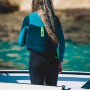 Crew Demonstrating The Compact Footprint And Easy Storage Of The Jobe Sports Womens Neoprene Vest Buoyancy Aid